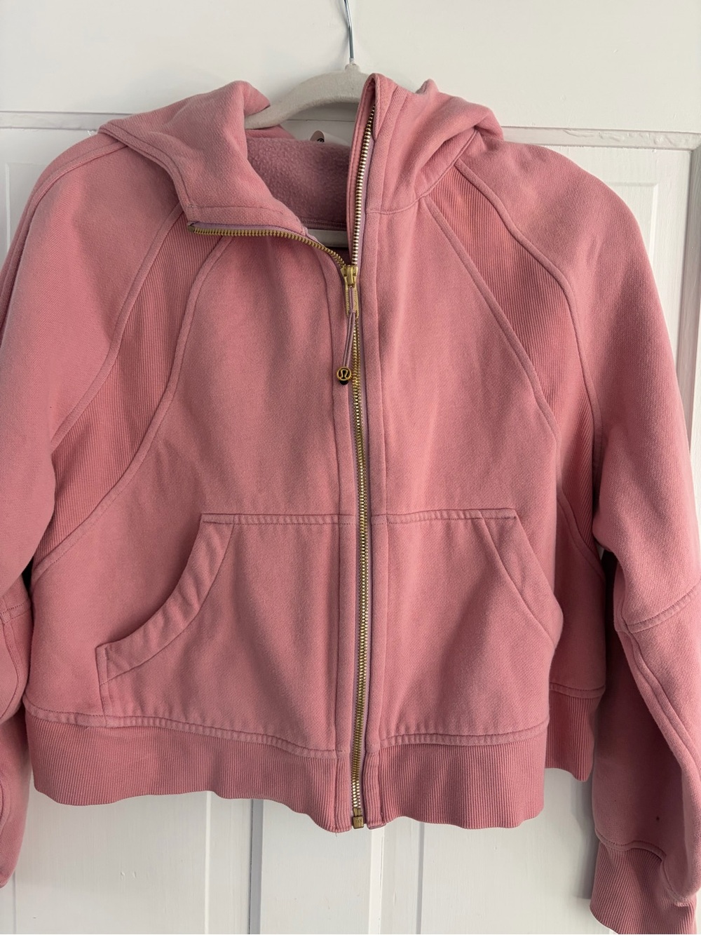 lululemon athletica Pink Haze Full-Zip Hoodie with Gold Hardware